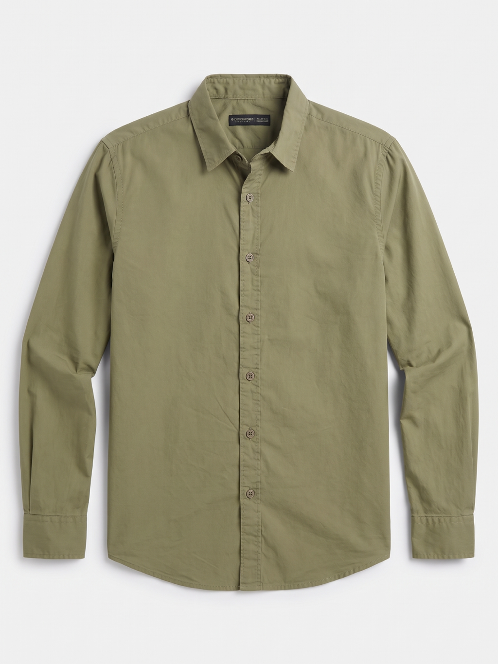 Men's 100% Cotton Regular Fit Shirt Olive