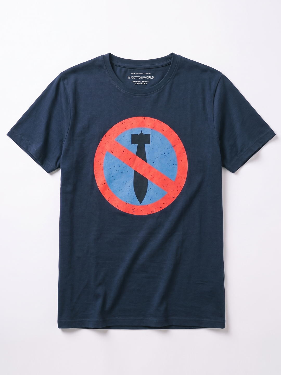 Men's 100% Organic Cotton Regular Fit Tshirt Navy
