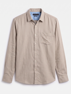 Men's 100% Cotton Regular Fit Shirt Sand