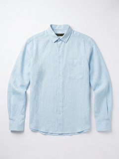 Men's Sky 100% Linen Regular Fit Shirt