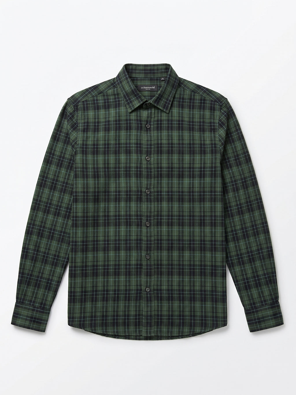 Men's Green 100% Cotton Regular Fit Shirt