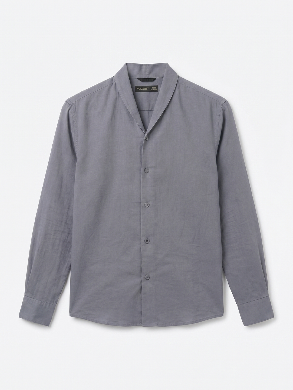 Men's Navy Tencel Linen Regular Fit Shirt