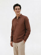 Men's Brown Linen Cotton Regular Fit Shirt