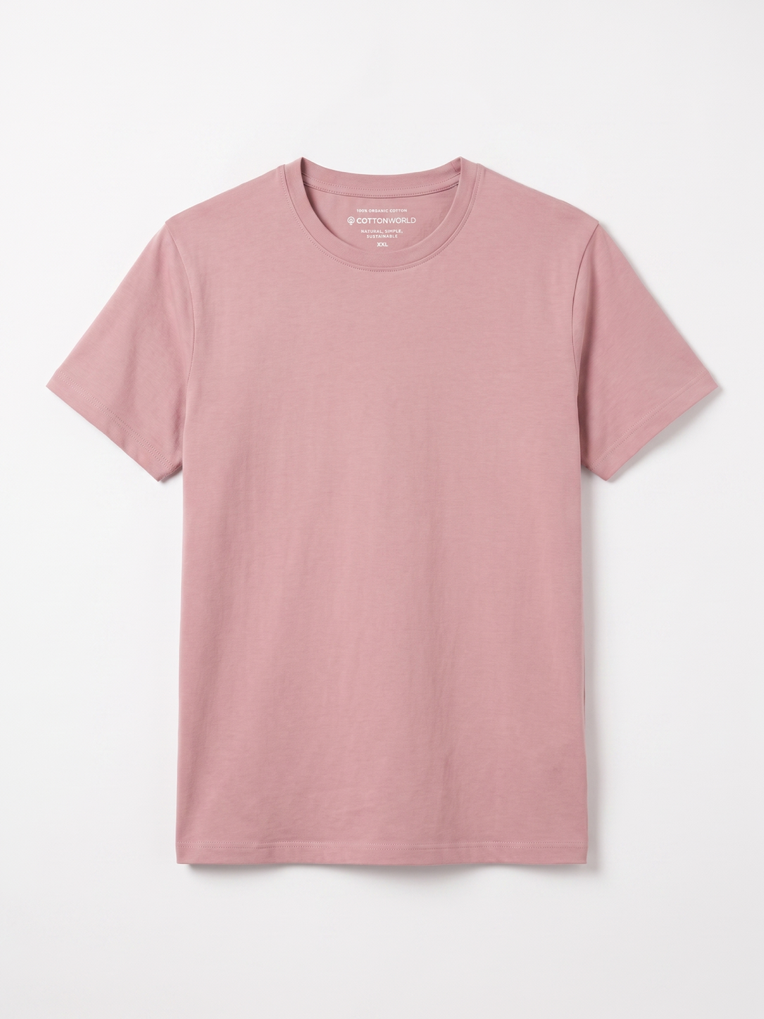 Men's Pink 100% Organic Cotton Regular Fit Tshirt