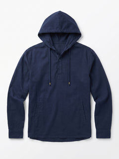 Men's Navy Linen Cotton Regular Fit Shirt