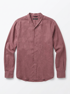 Men's Red Tencel Linen Regular Fit Shirt