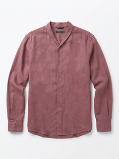 Men's Red Tencel Linen Regular Fit Shirt