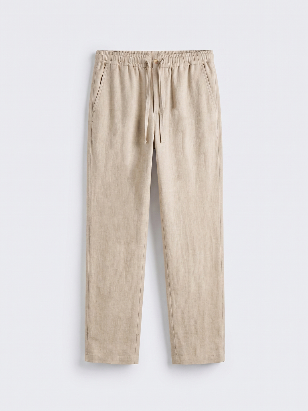Men's Natural 100% Linen Regular Fit Pant