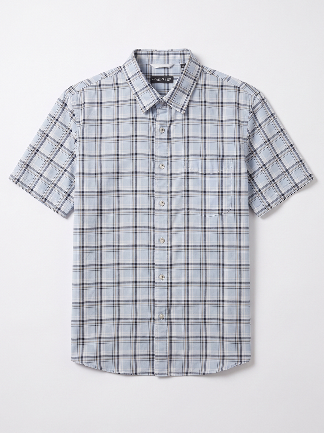 Men's 100% Cotton Regular Fit Shirt Sky