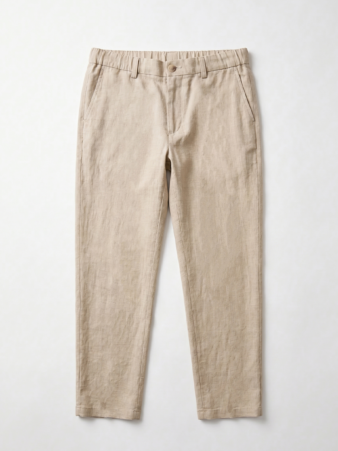 Men's Natural 100% Linen Regular Fit Pant