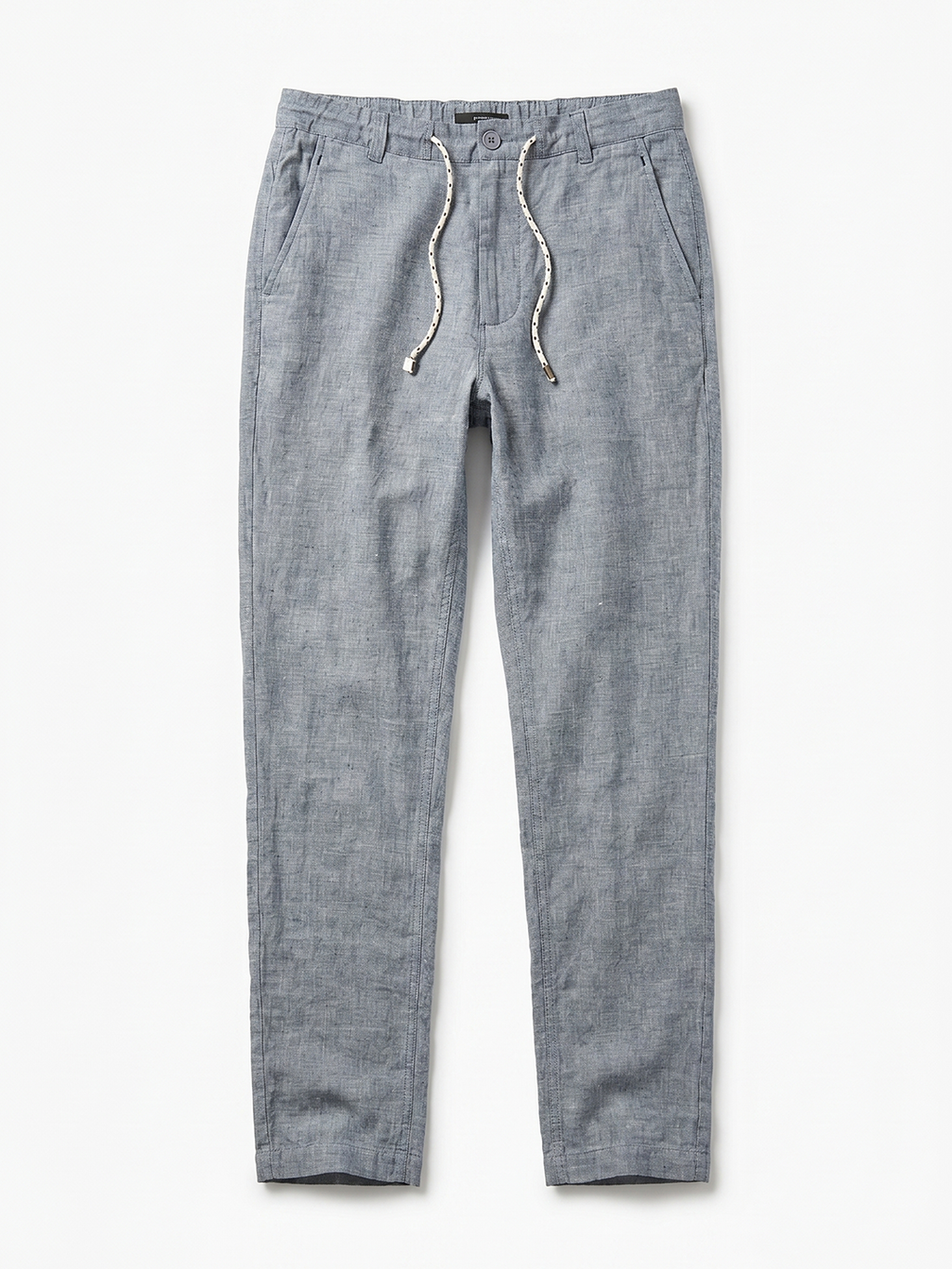 Men's Navy Cotton Linen Regular Fit Pant