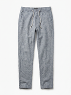 Men's Navy Cotton Linen Regular Fit Pant