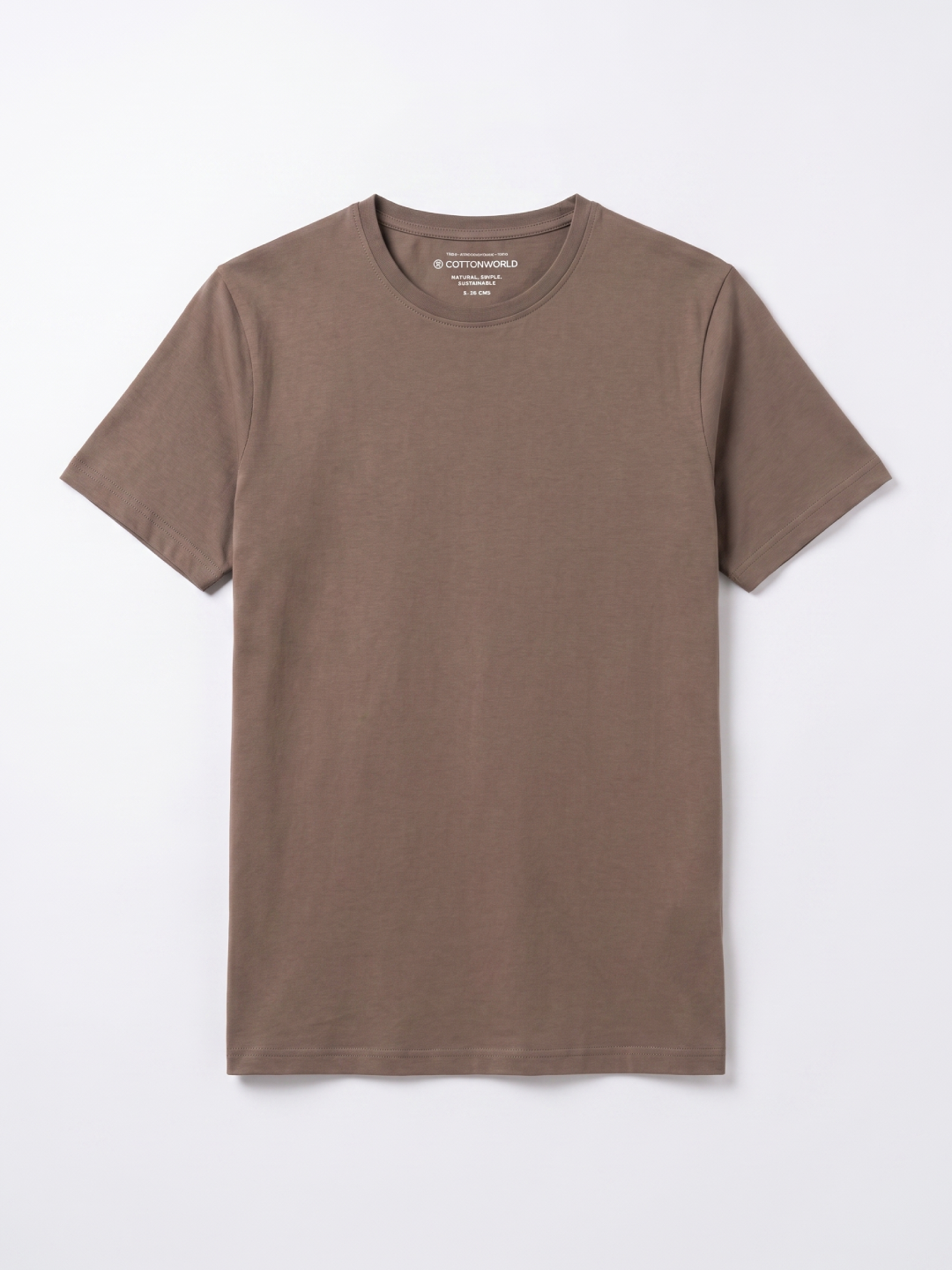 Men's Khaki 100% Organic Cotton Regular Fit Tshirt