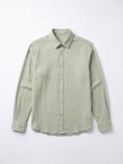 Men's Green Cotton Lycra Regular Fit Shirt