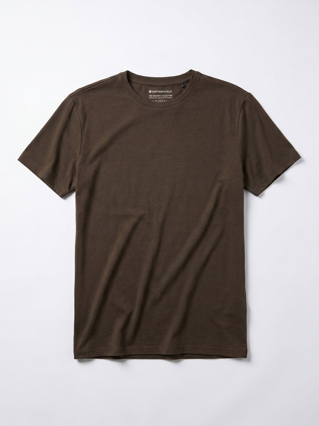 Men's Brown Cotton Bamboo Elastane Regular Fit Tshirt