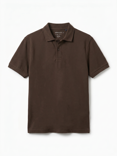 Men's Brown Cotton Elastane Slim Fit Tshirt