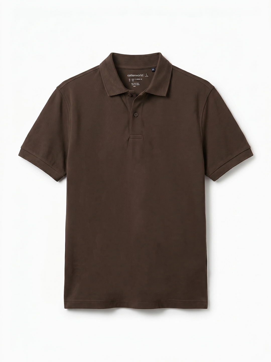 Men's Brown Cotton Elastane Slim Fit Tshirt