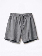 Men's Blue Cotton Linen Regular Fit Shorts