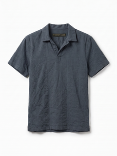 Men's Navy Cotton Viscose Regular Fit Shirt