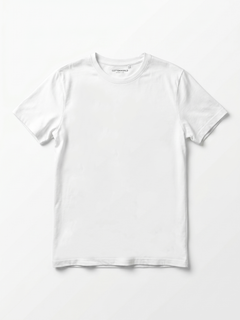 Men's White Cotton Elastane Slim Fit Tshirt