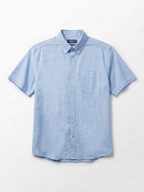 Men's Oxford 100% Cotton Regular Fit Half Sleeves Shirt Sky