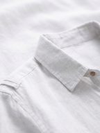 Men's White Linen Cotton Regular Fit Shirt