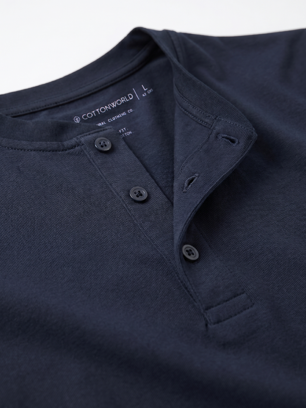 Men's Navy Cotton Elastane Slim Fit Tshirt