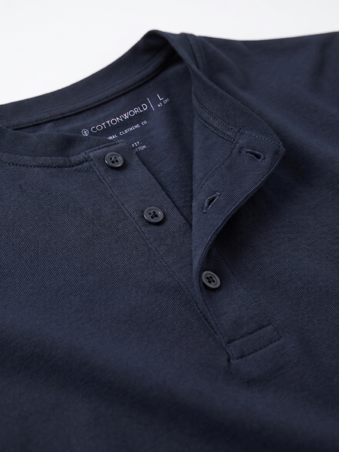 Men's Navy Cotton Elastane Slim Fit Tshirt