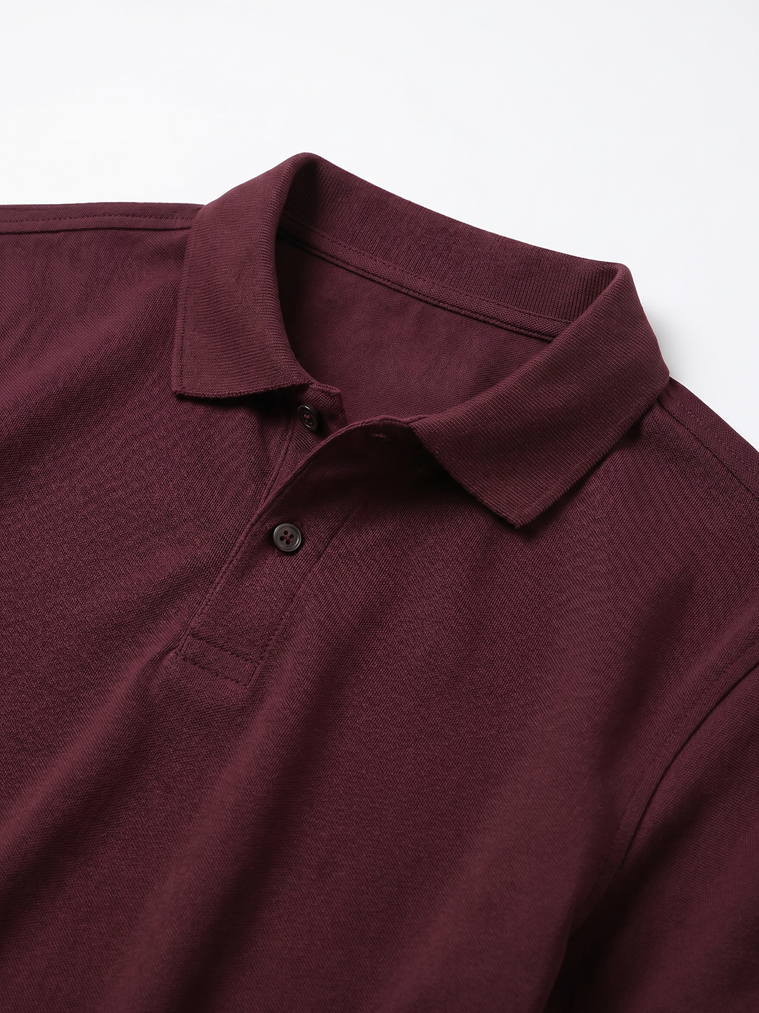 Men's Wine Cotton Elastane Slim Fit Tshirt