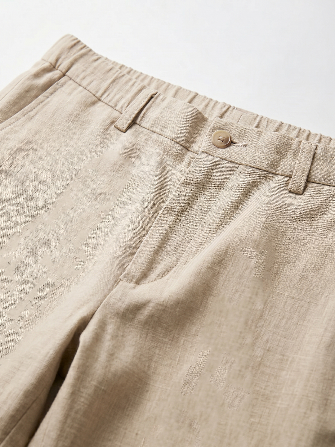 Men's Natural 100% Linen Regular Fit Pant