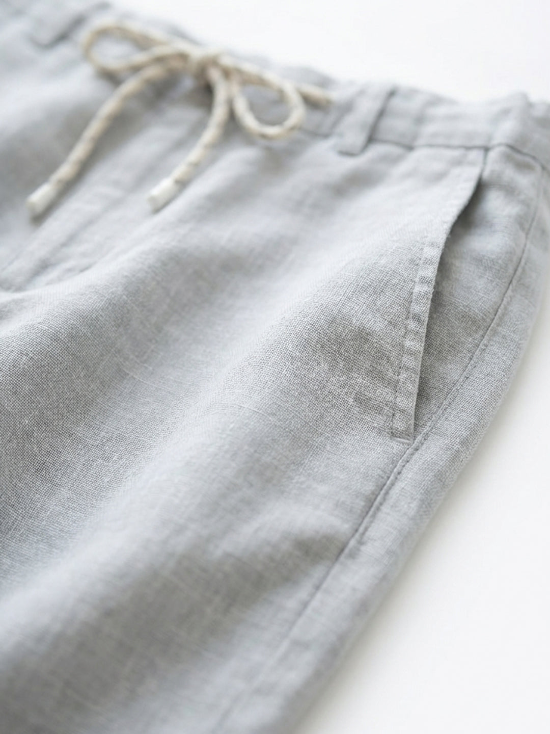 Men's Grey Cotton Linen Regular Fit Pant