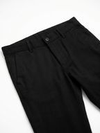 Men's Black Cotton Linen Slim Fit Pant