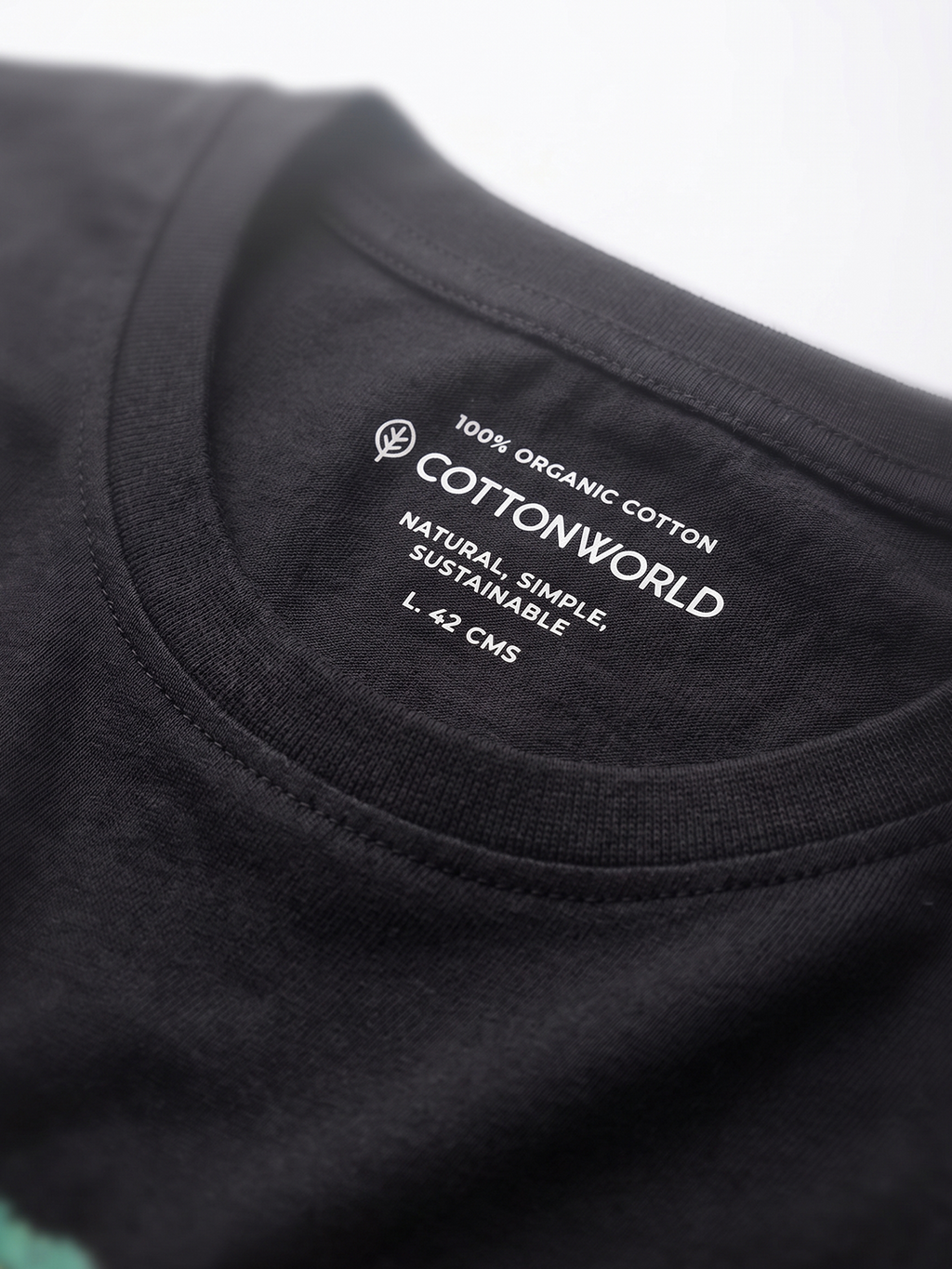 Men's 100% Organic Cotton Regular Fit Tshirt Black
