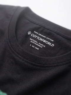 Men's 100% Organic Cotton Regular Fit Tshirt Black