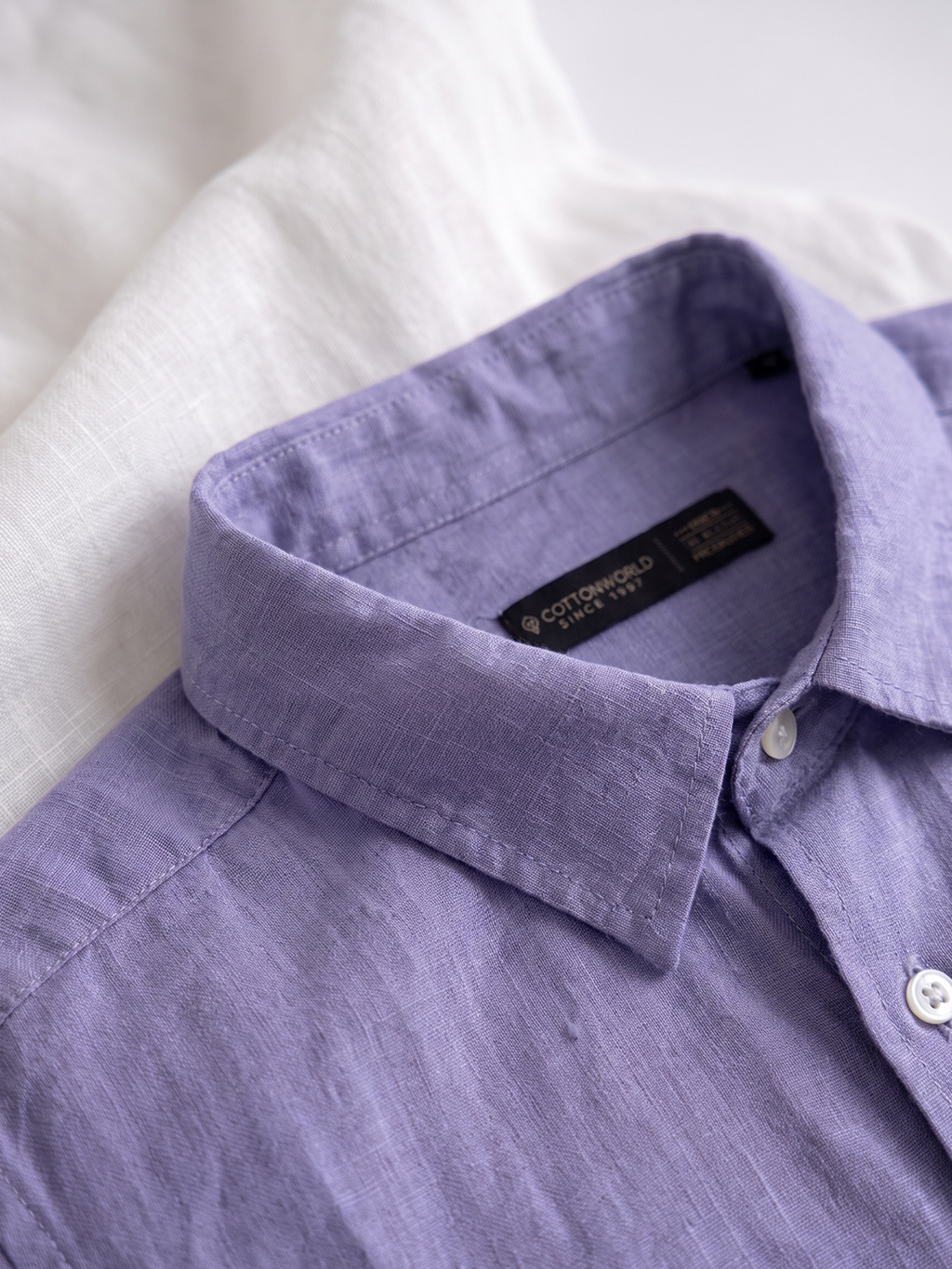 Men's Lilac 100% Linen Regular Fit Shirt