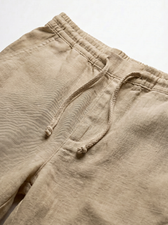 Men's Natural Cotton Linen Regular Fit Shorts