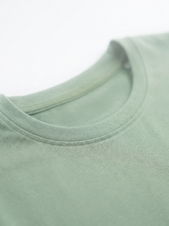 Men's Green Cotton Bamboo Elastane Regular Fit Tshirt