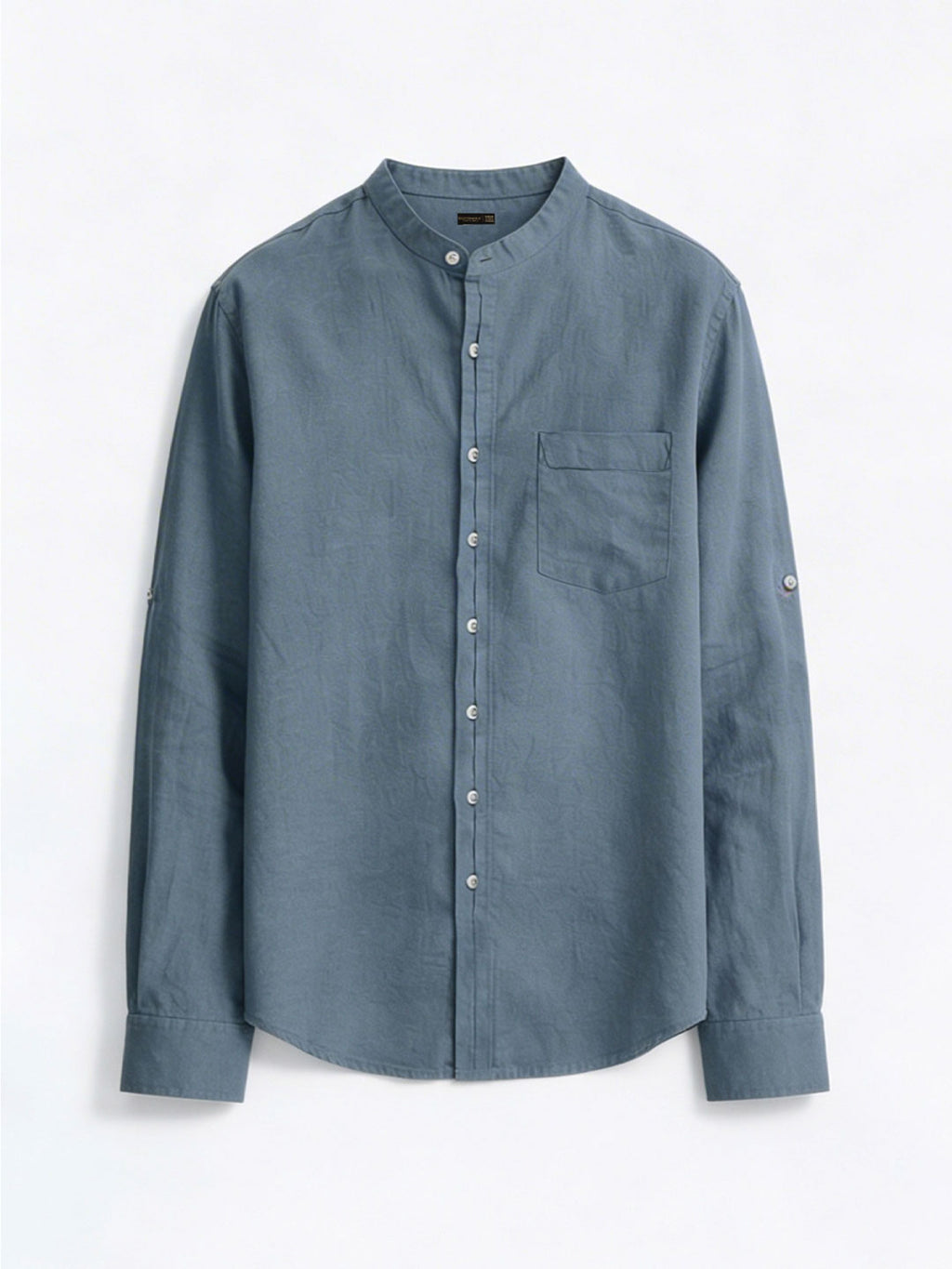 Men's Blue Linen Cotton Regular Fit Shirt