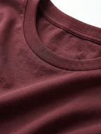 Men's Wine Cotton Bamboo Elastane Regular Fit Tshirt
