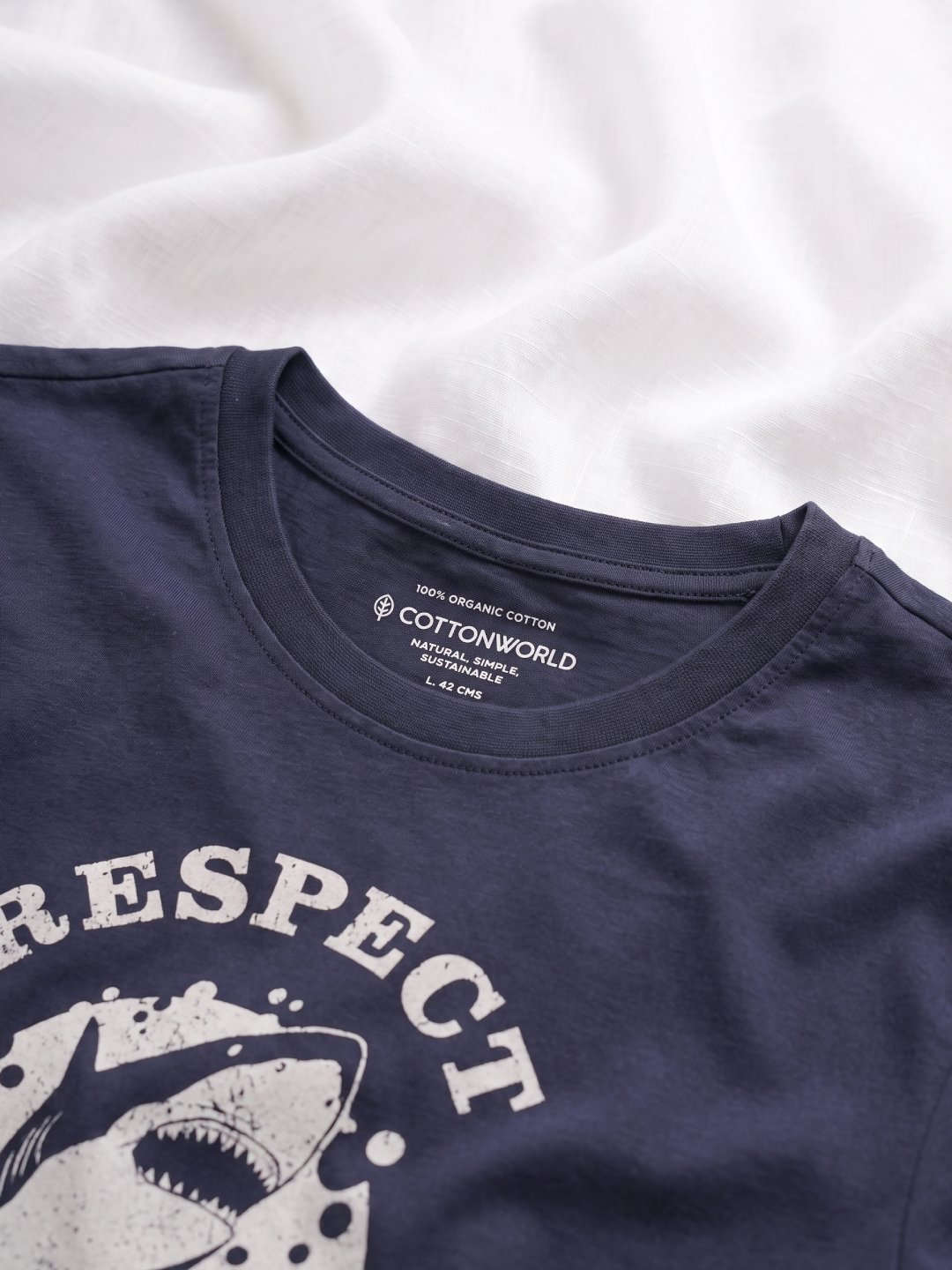 Men's 100% Organic Cotton Regular Fit Tshirt Navy