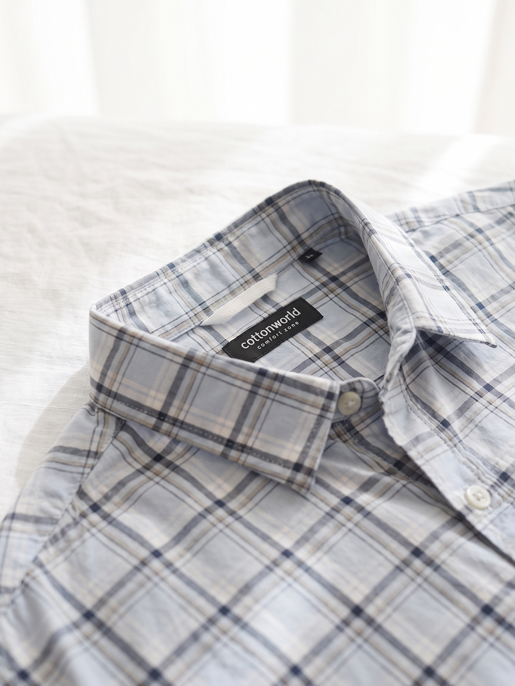 Men's 100% Cotton Regular Fit Shirt Sky