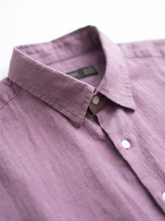 Men's Grape 100% Linen Regular Fit Shirt