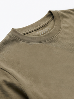 Men's Khaki Cotton Bamboo Elastane Regular Fit Tshirt
