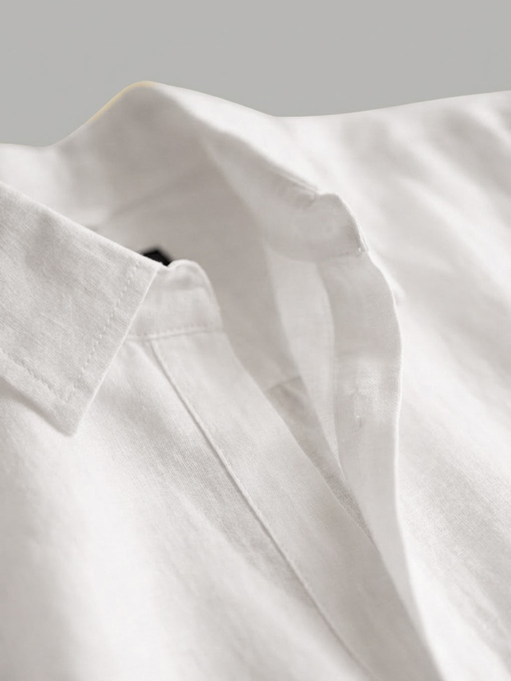 Men's White 100% Linen Regular Fit Shirt