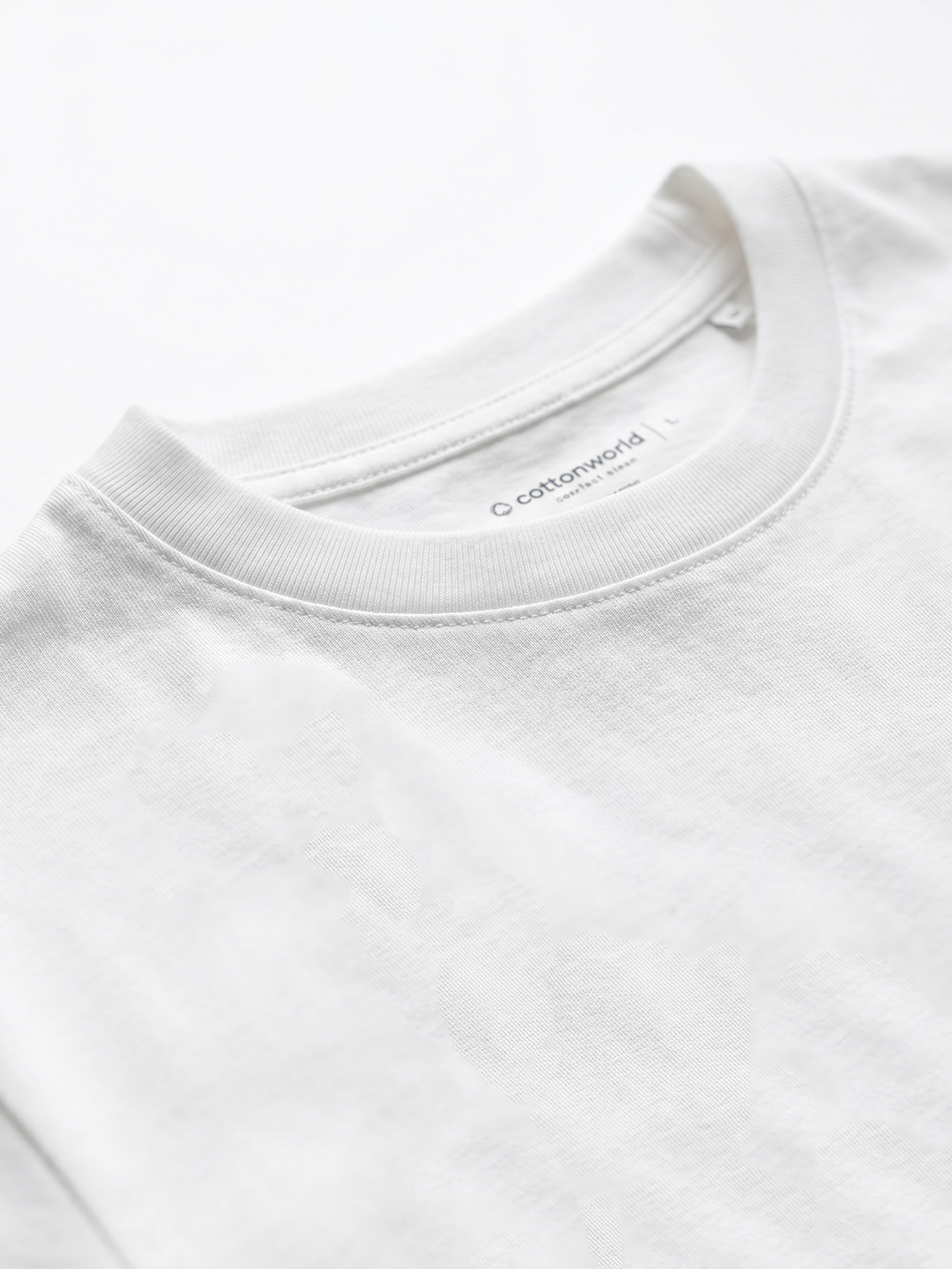 Men's White Cotton Elastane Slim Fit Tshirt