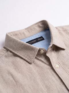 Men's 100% Cotton Regular Fit Shirt Sand