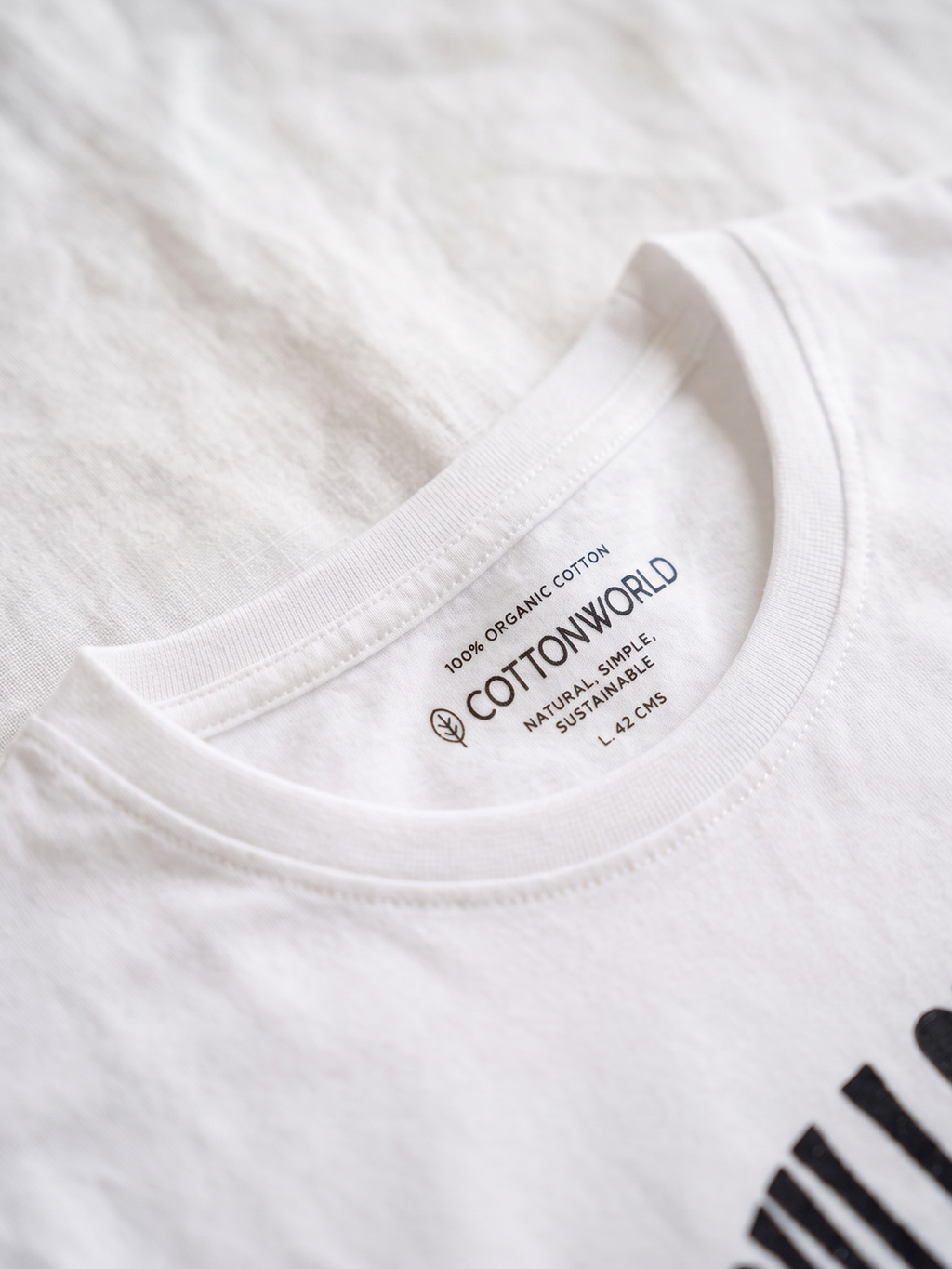 Men's 100% Organic Cotton Regular Fit Tshirt White