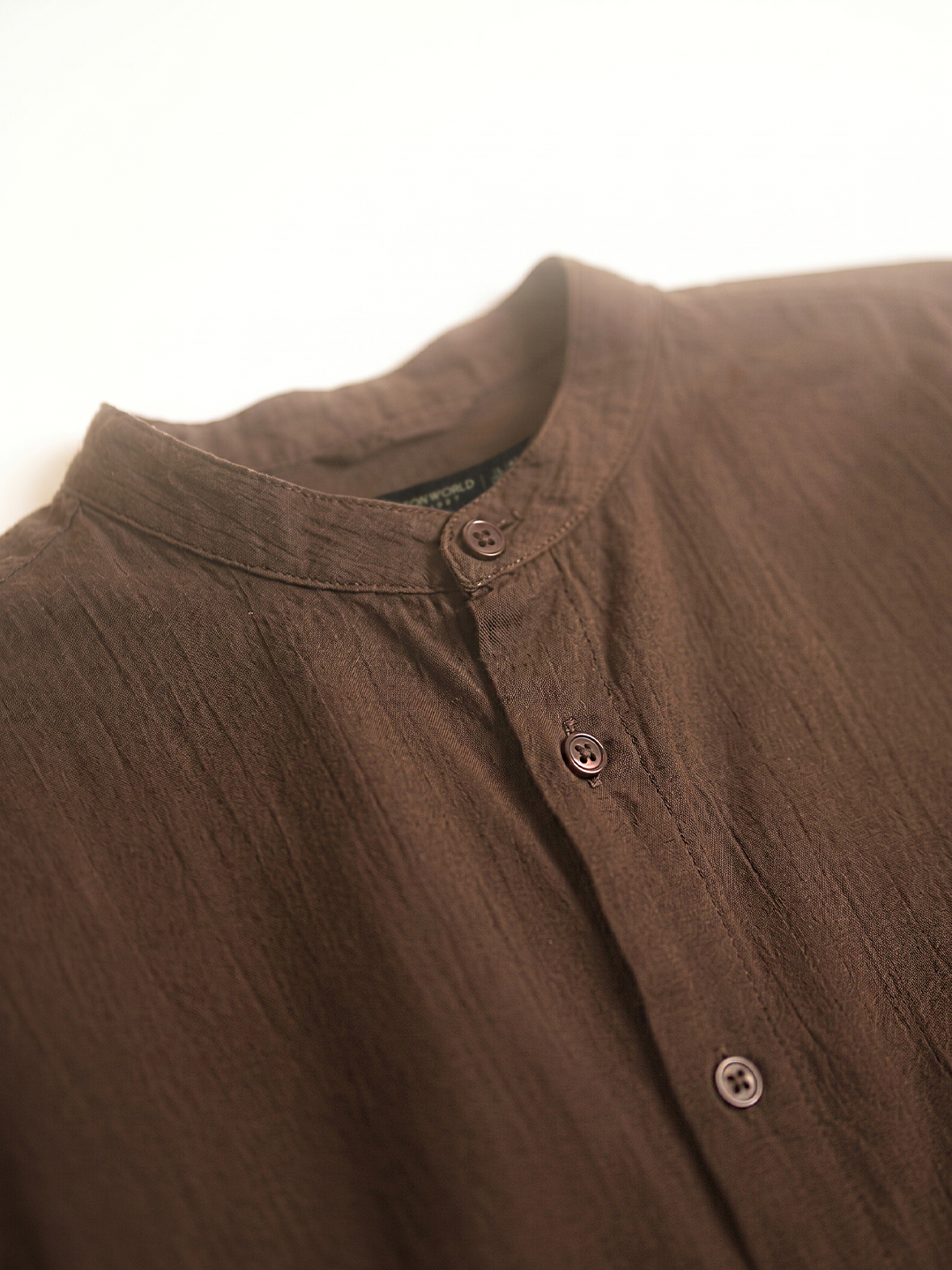 Men's Brown 100% Cotton Regular Fit Shirt