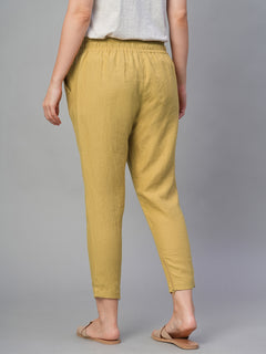 Women’s Linen Slim Fit Pant Mustard