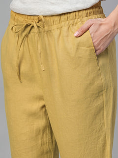 Women’s Linen Slim Fit Pant Mustard